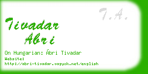 tivadar abri business card
